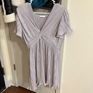 Lush Lavender Pleated Mini Dress